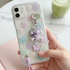 Purple Skull Acrylic Keyring With Butterfly Charm