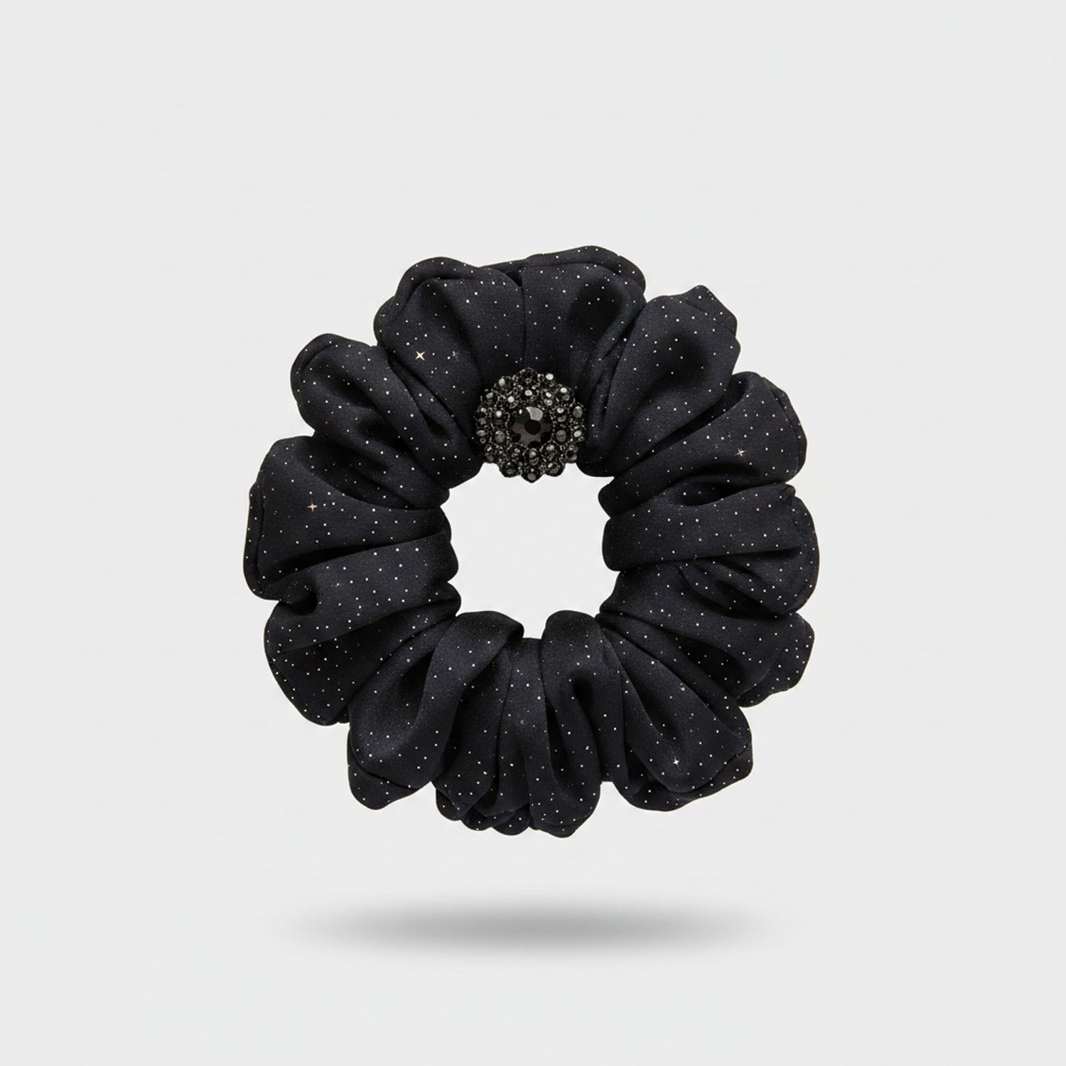 Black Sparkle Flower Hair Claw Clip