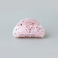 Pink Flower Rhinestone Hair Claw Clip