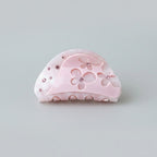 Pink Flower Rhinestone Hair Claw Clip