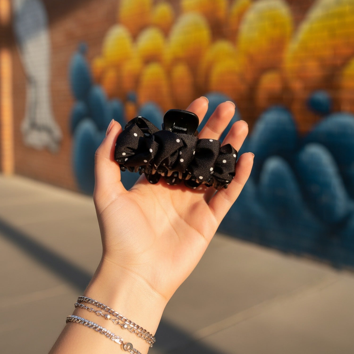 Polka Dot Pearl Hair Claw Clip