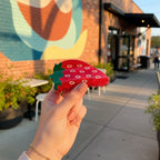 Red Strawberry Beaded Hair Claw Clip