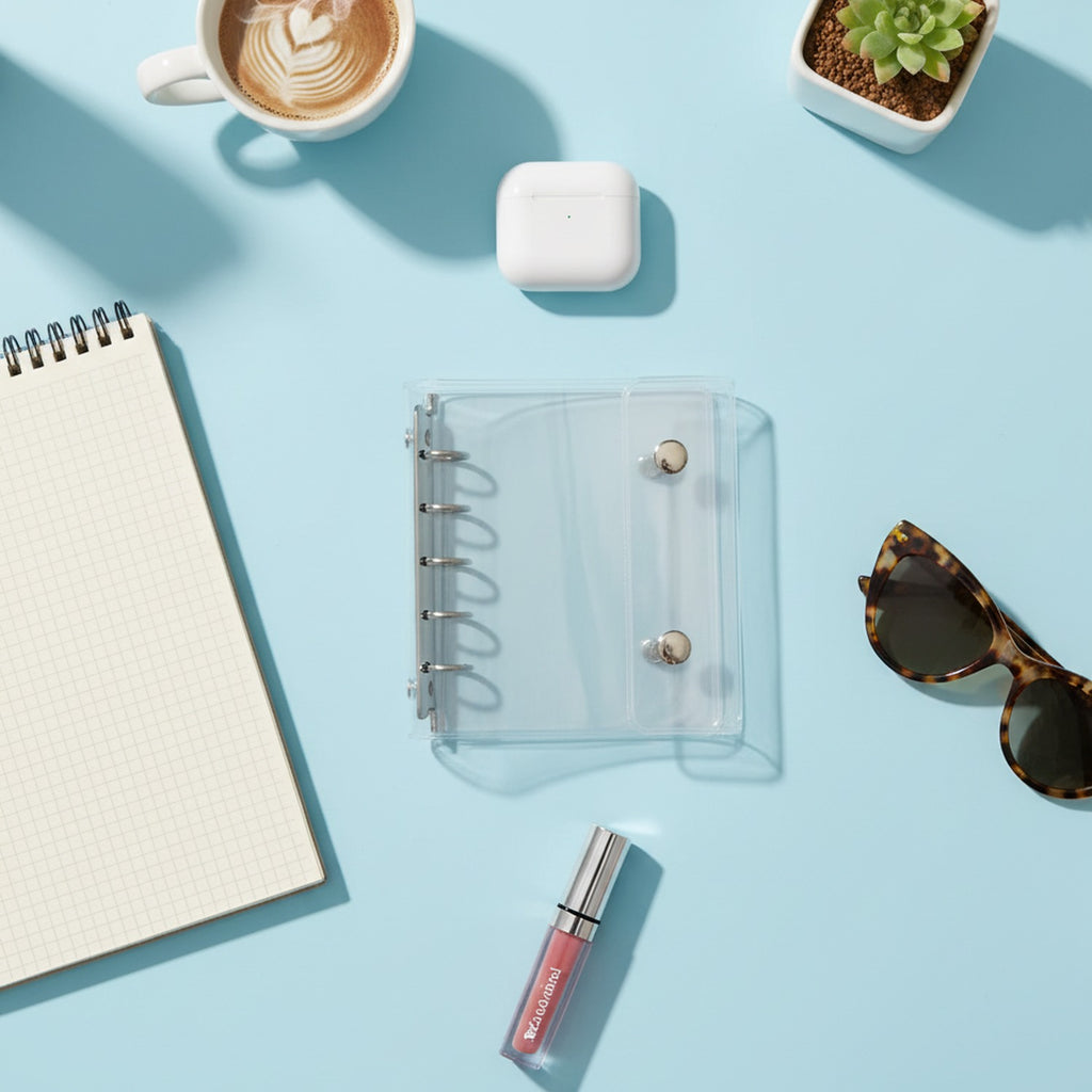 Clear Spiral Notebook With Metal Snap Closure