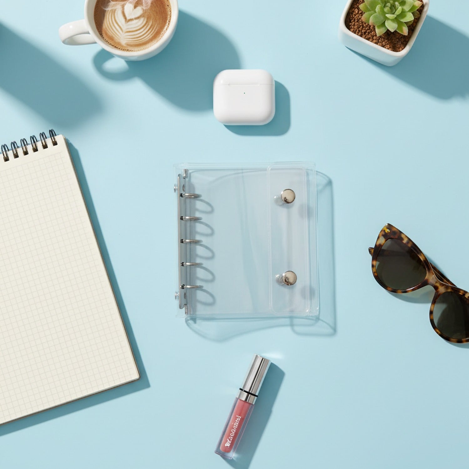 Clear Spiral Notebook With Metal Snap Closure