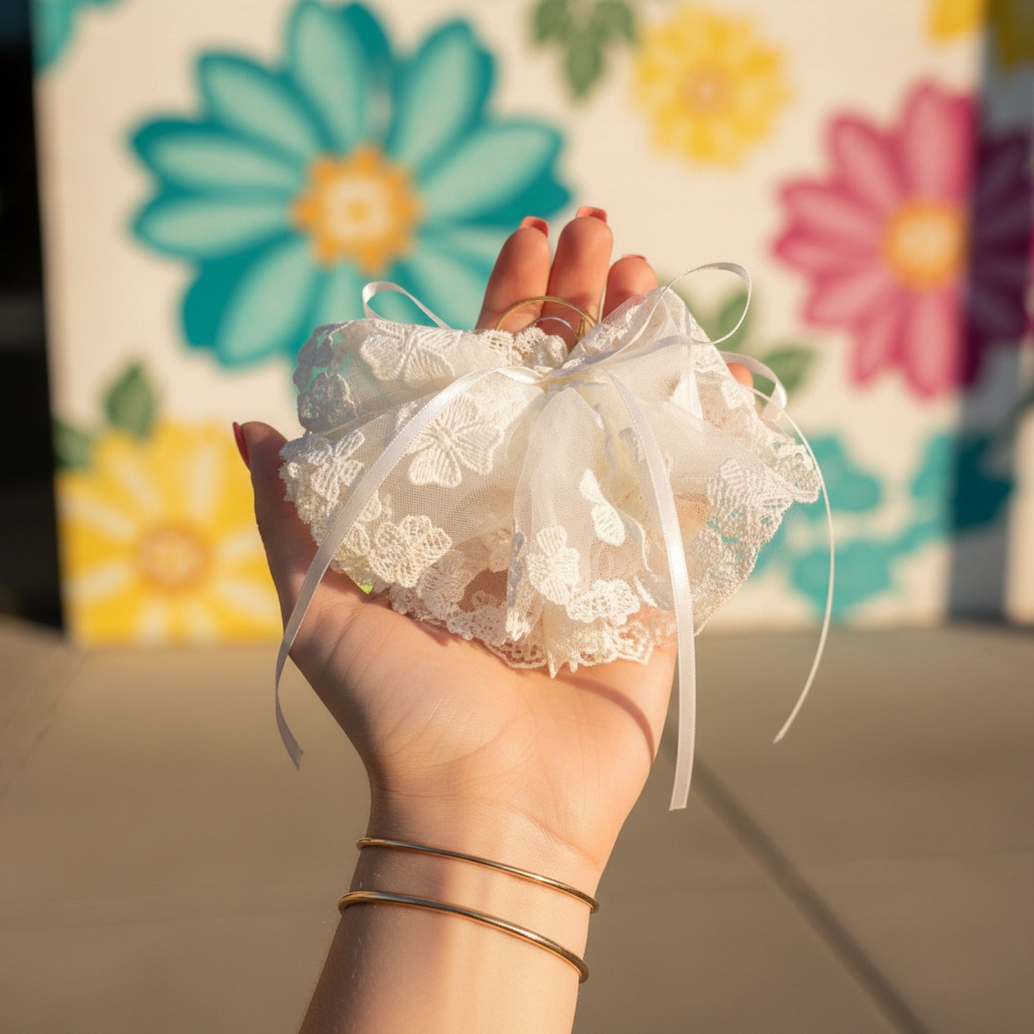 Lace Floral Hair Claw Clip Ivory