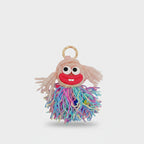 Fuzzy Monster Acrylic Keyring With Charms - Pink – novelty & toys (view 1)