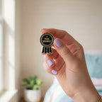 "The Worst" Ribbon Enamel Pin - Black & Gold Ribbon