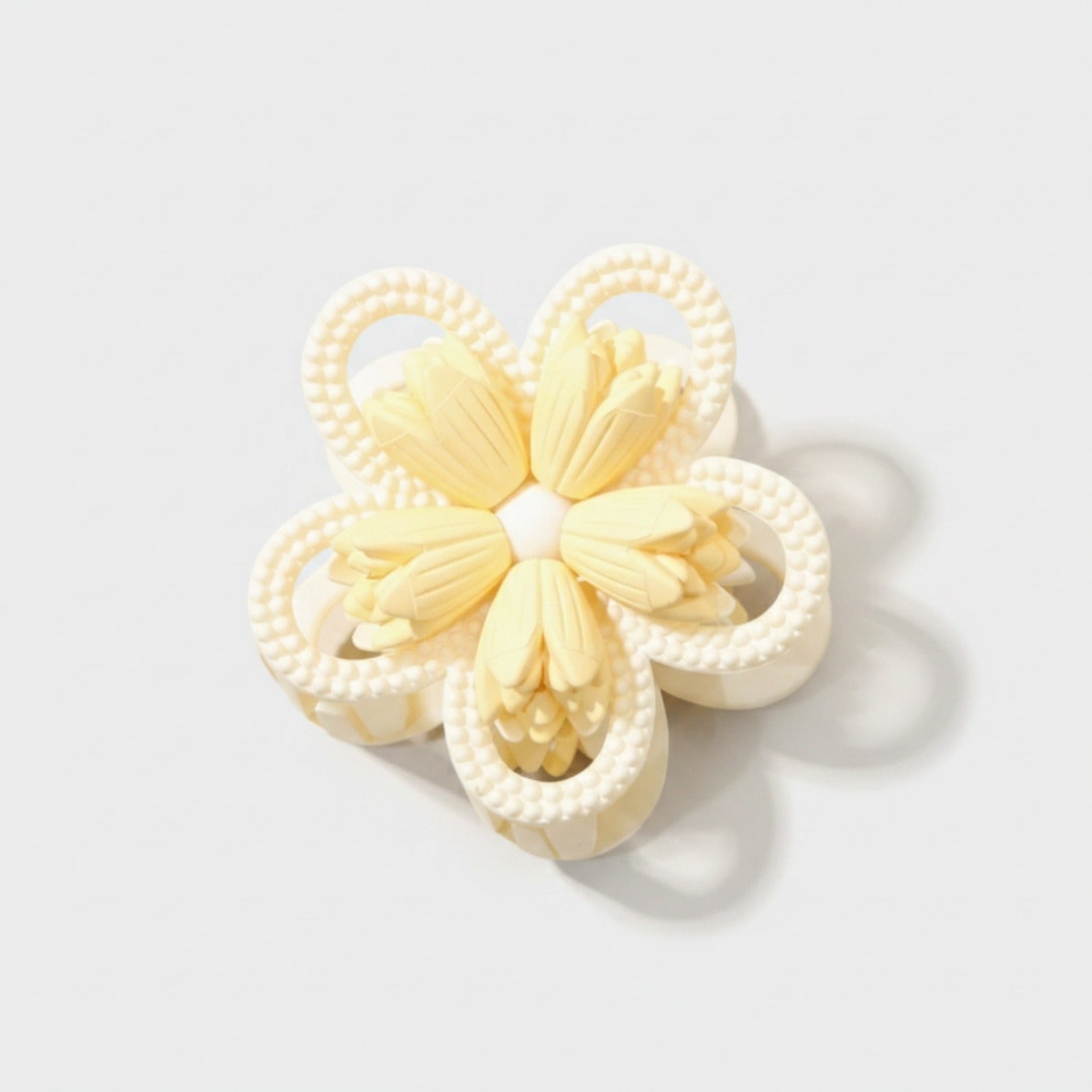 Pearl Beaded Pink Flower Hair Claw