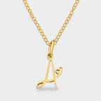 Gold Letter A Heart Pendant Necklace