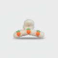 Fluffy White Hair Claw With Carrot Charms