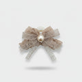 Pearl Beaded Bow Hair Claw Clip