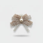 Pearl Beaded Bow Hair Claw Clip