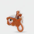 Fuzzy Teddy Bear Phone Charm With Heart Pendant