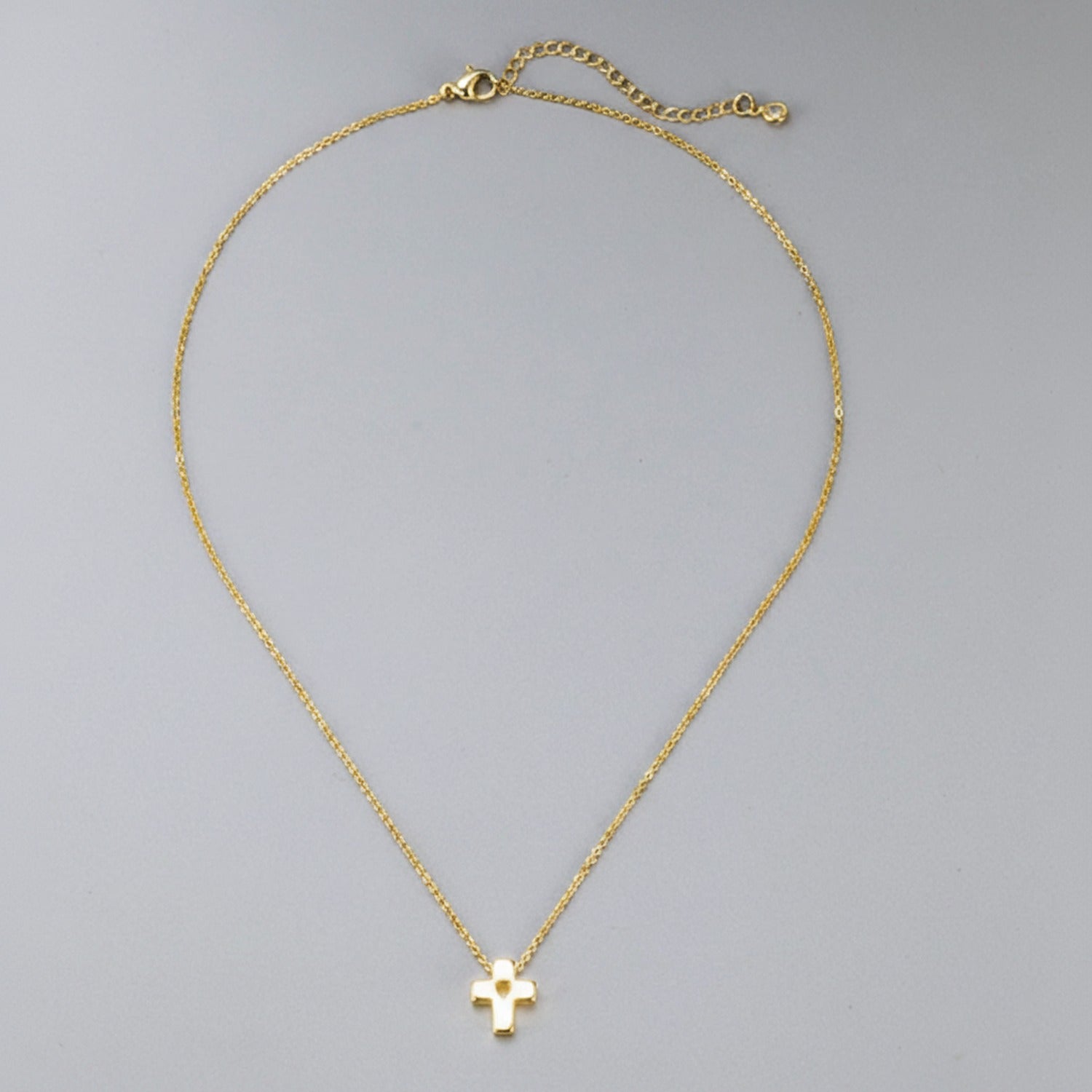 Gold Cross Charm Pendant Necklace