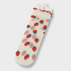 Strawberry Cream Socks With Ruffle Trim