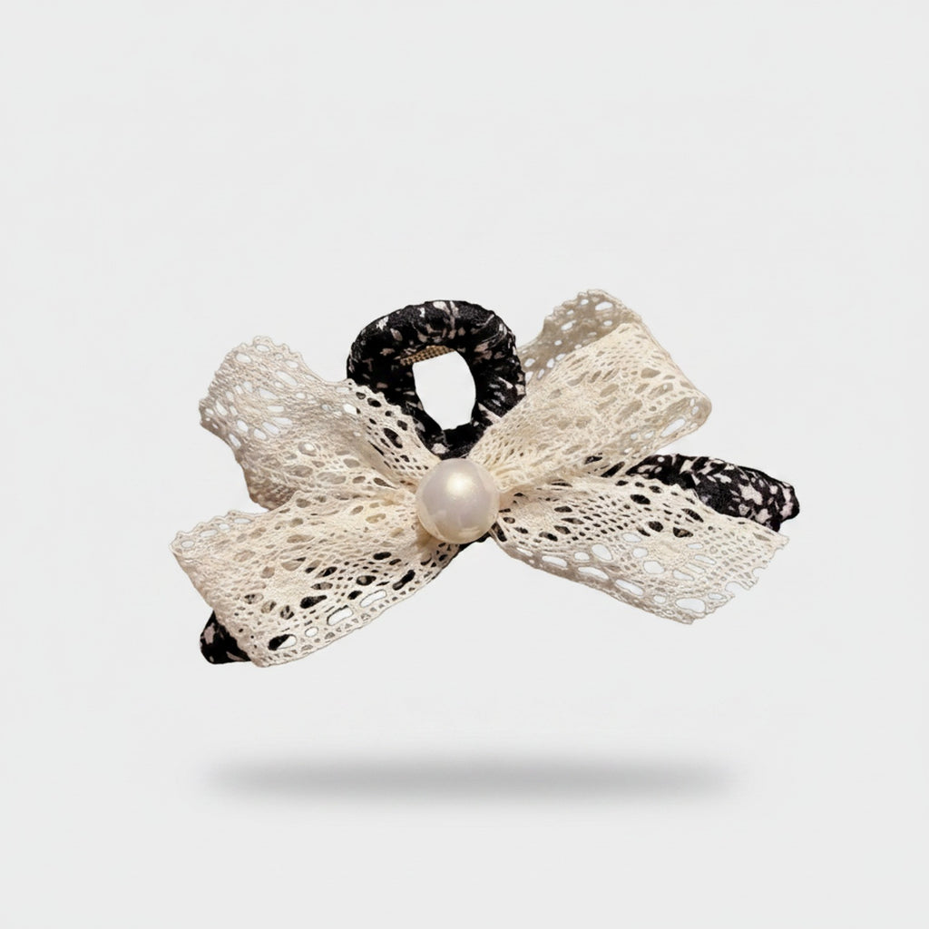 Lace Hair Claw With Pearl Center