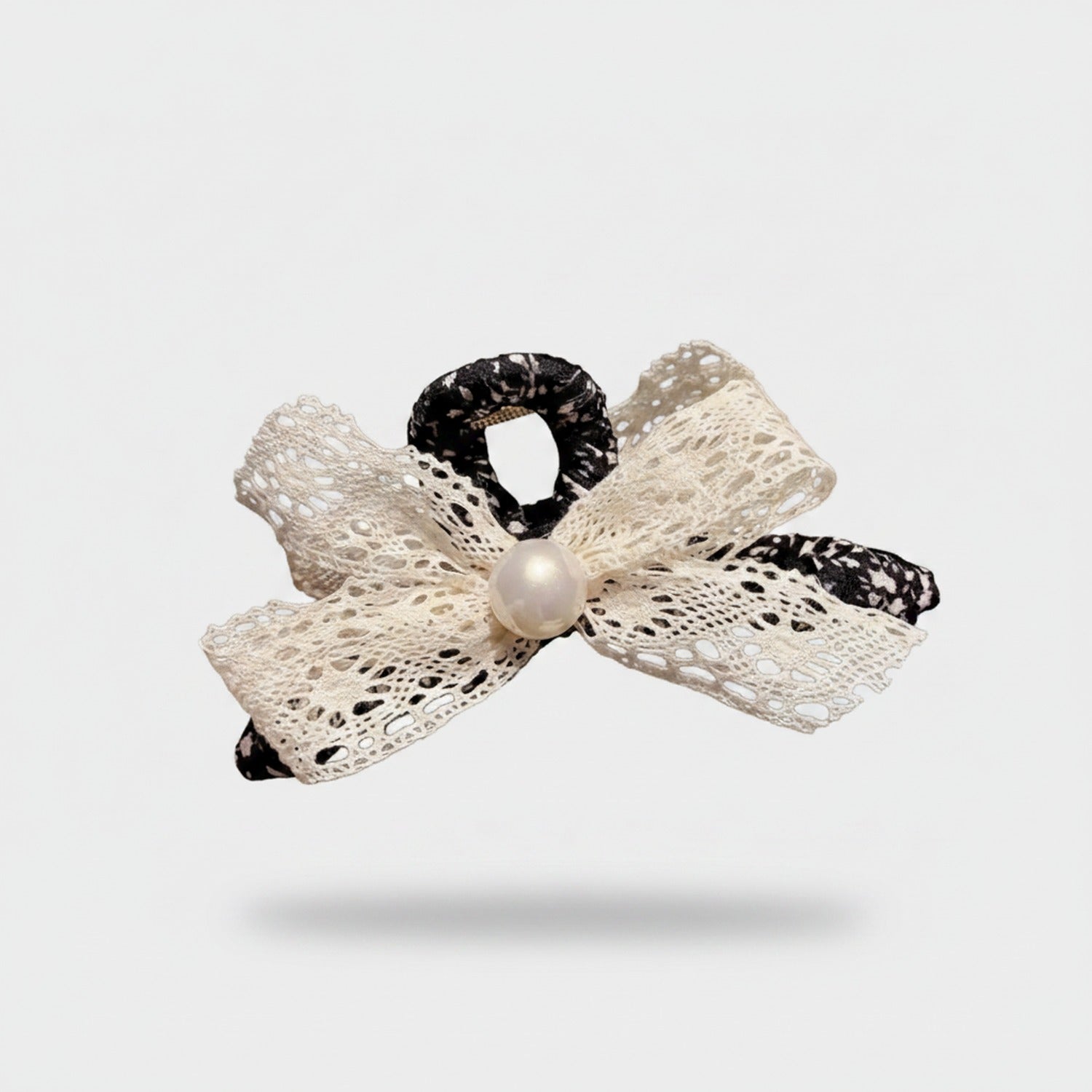 Lace Hair Claw With Pearl Center