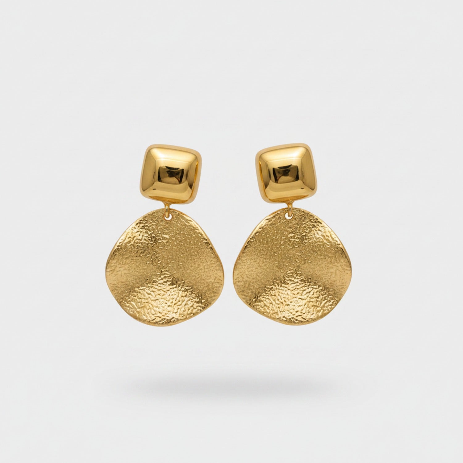Silver Chunky Textured Ball Drop Earrings