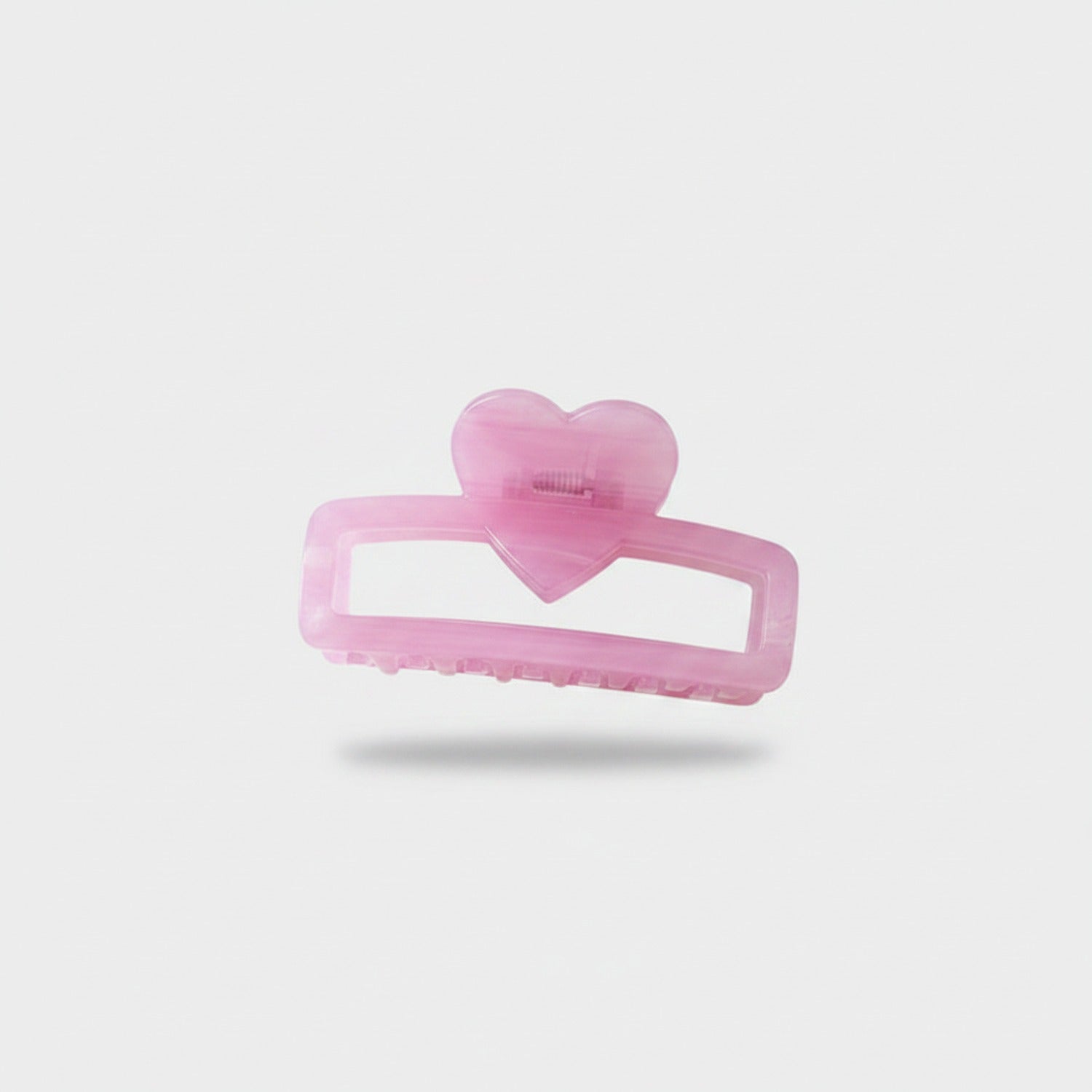Heart-Shaped Peach Pearl Hair Claw Clip