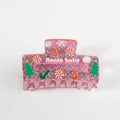 Pink Glitter Gingerbread House Hair Claw Clip