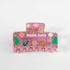 Pink Glitter Gingerbread House Hair Claw Clip