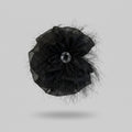 Black Mesh Hair Claw With Rhinestone Charm