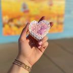 Heart-Shaped Iridescent Beaded Hair Claw