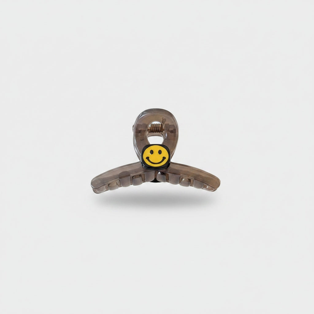 Smiley Face Brown Tortoiseshell Hair Claw