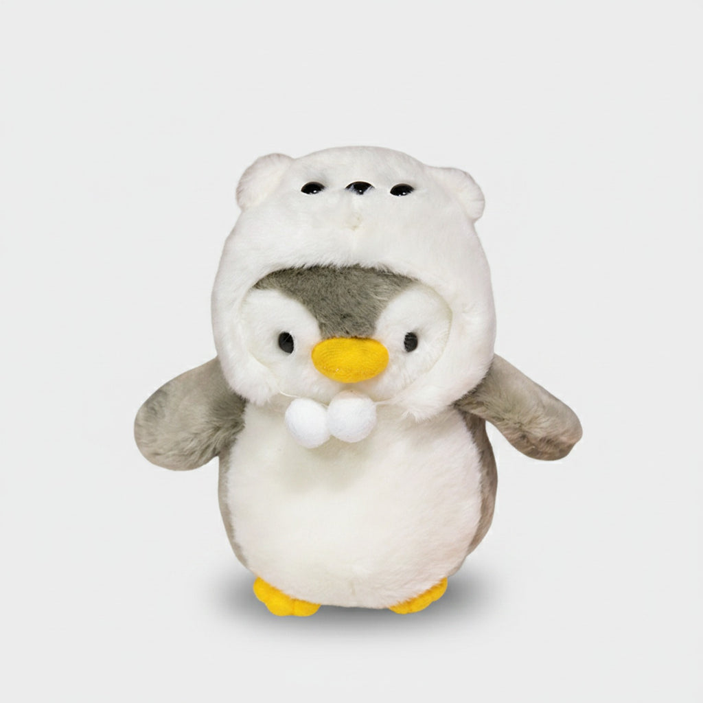Adorable Penguin Plush Toy With Bear Hood