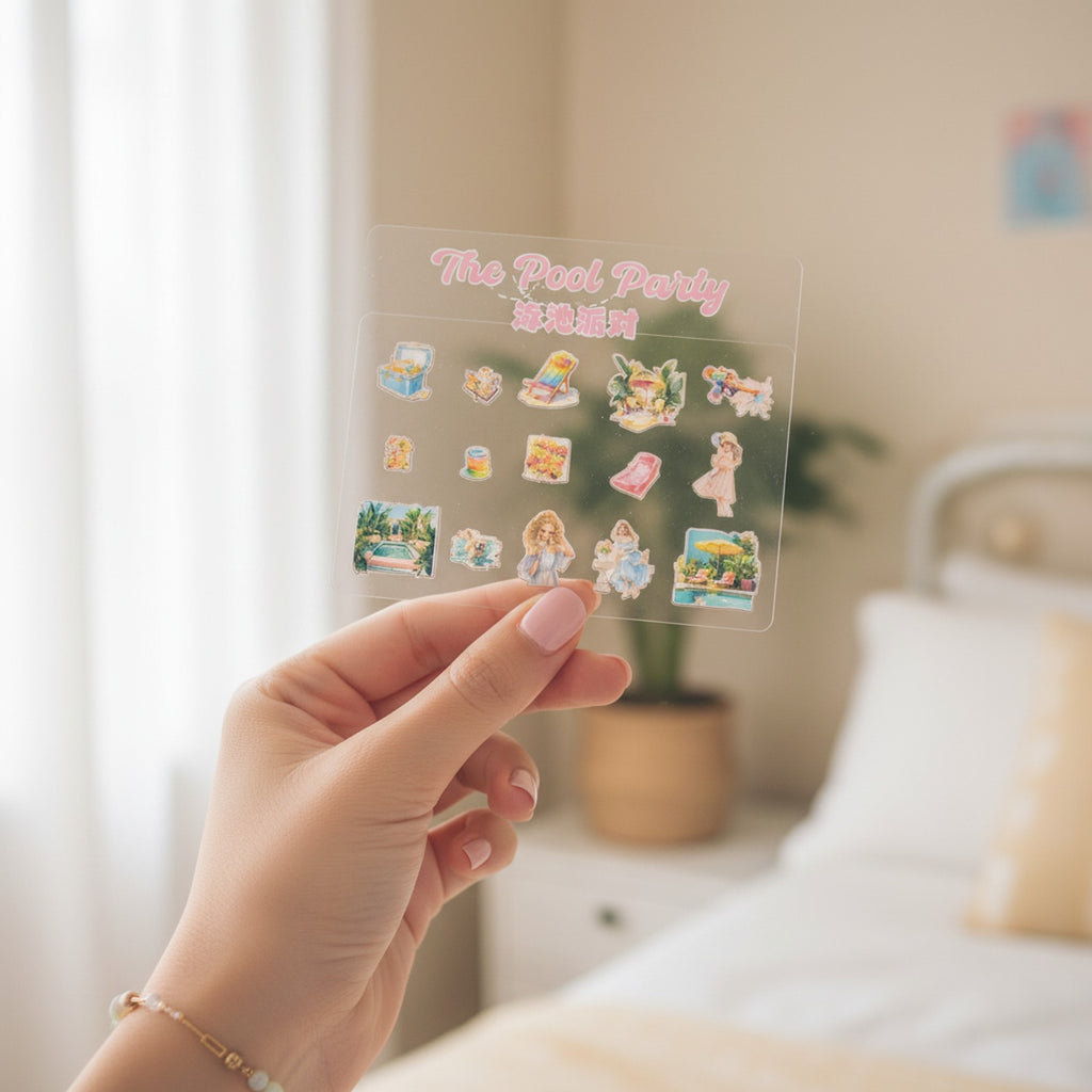 Pool Party Pink Sticker Sheet Set