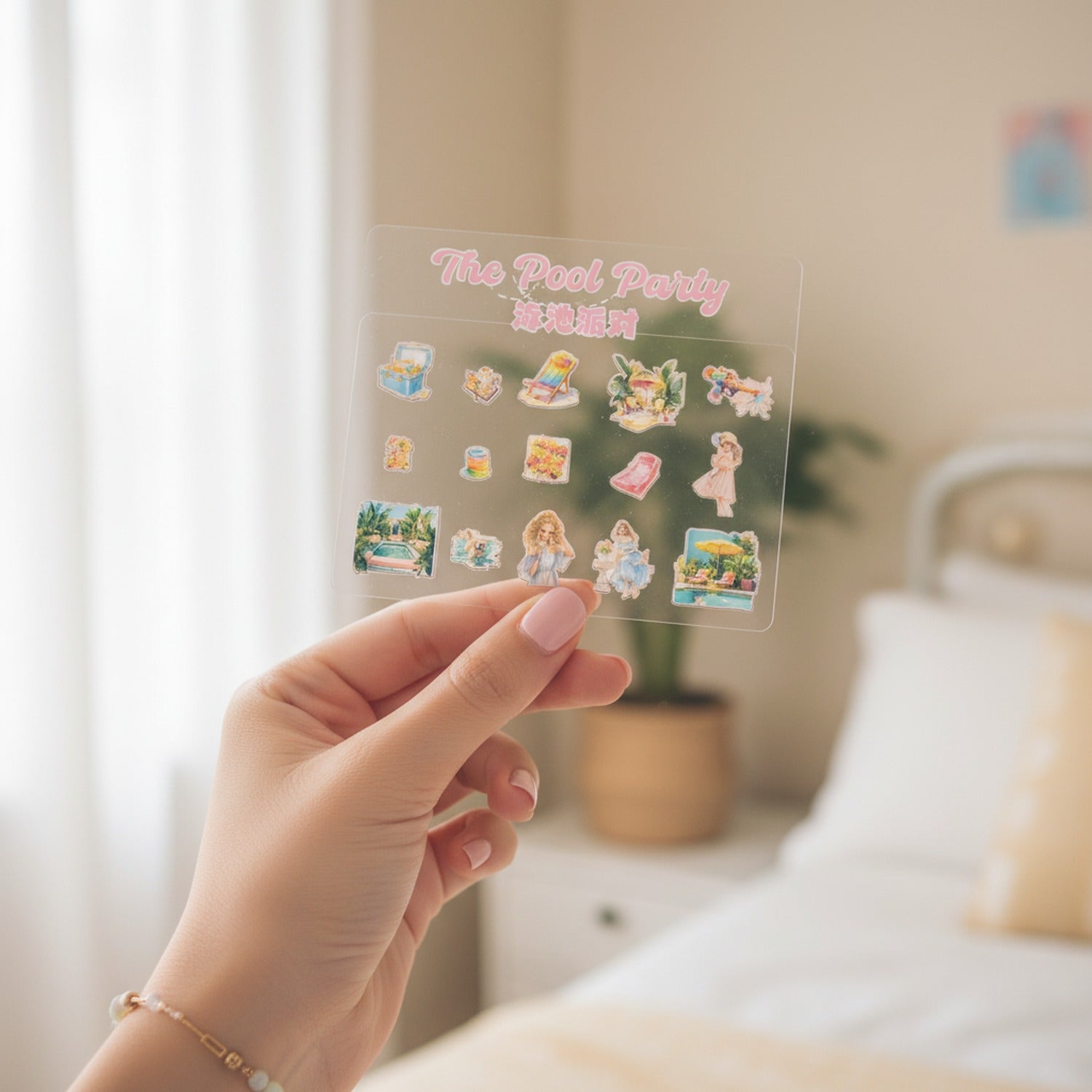 Pool Party Pink Sticker Sheet Set