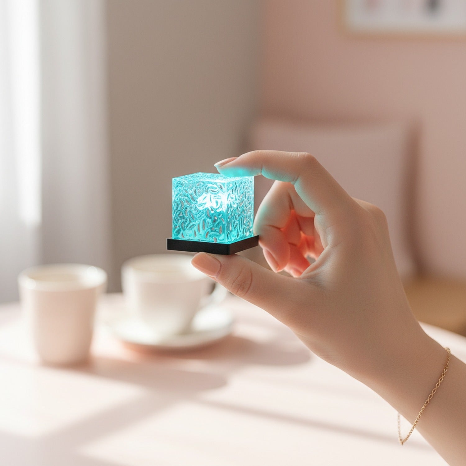 Crystalline Ice Cube Light-Up Desk Lamp