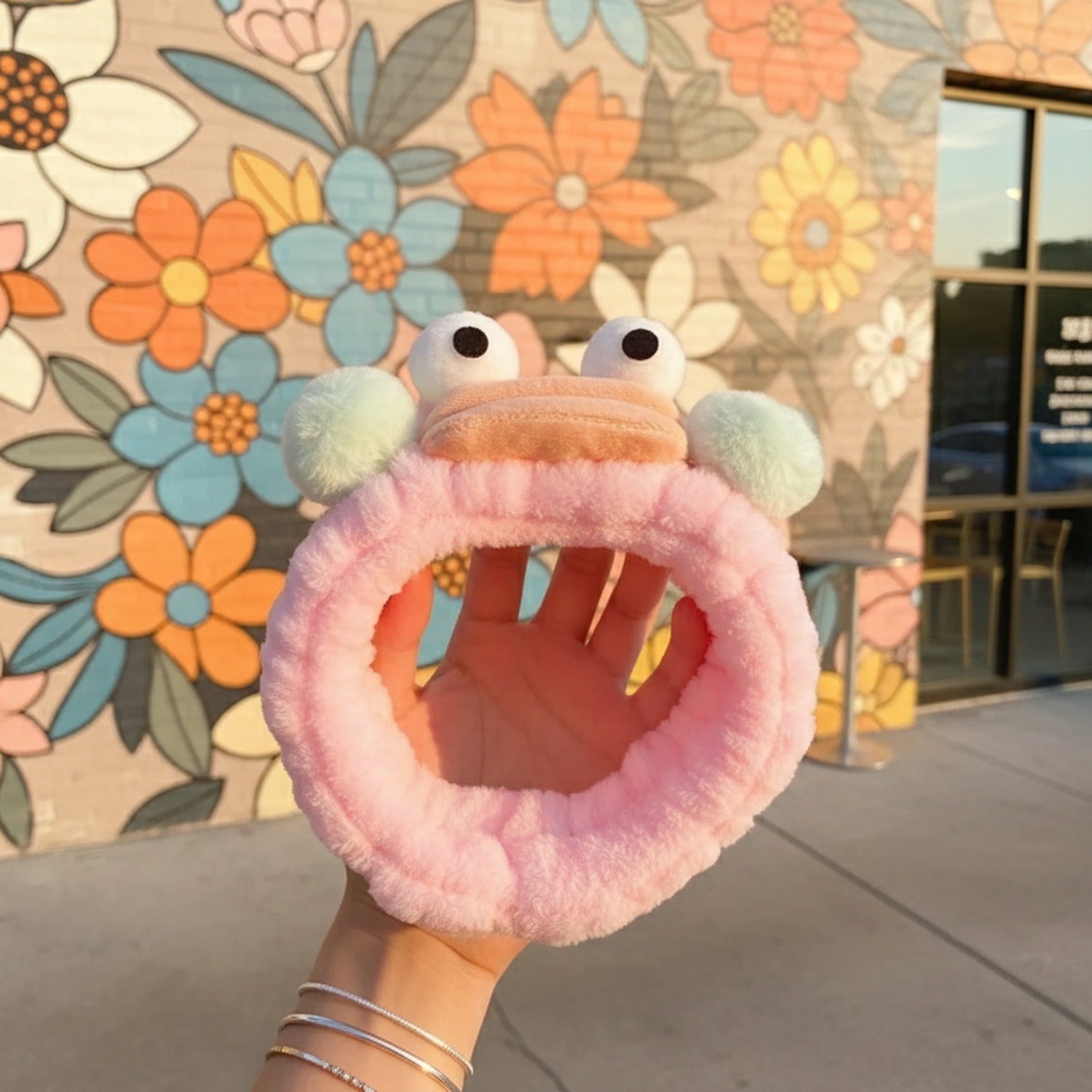 Pastel Fuzzy Frog Eye Hair Band