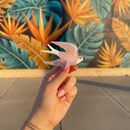 Green Glass Hummingbird Hair Claw Clip