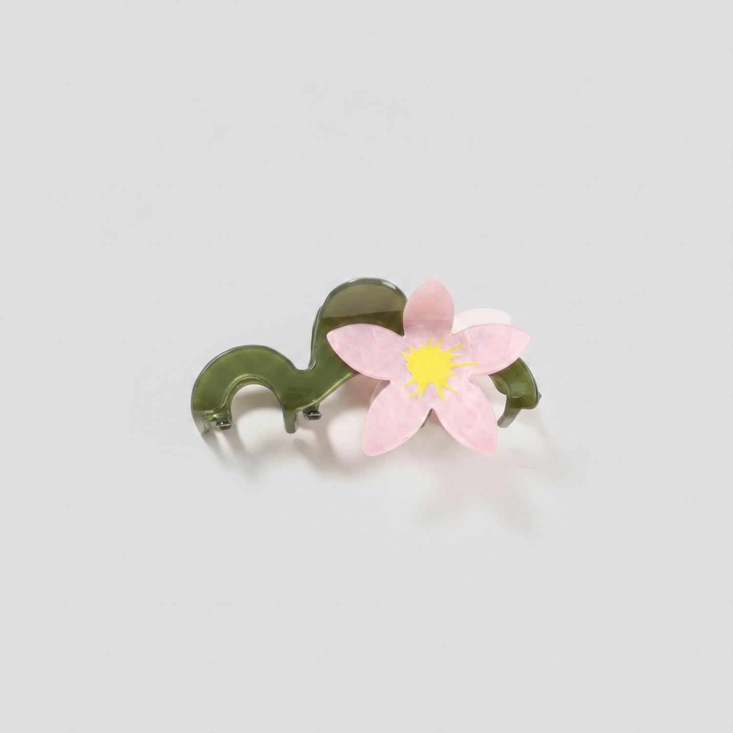 Pink Flower Acrylic Hair Claw Clip