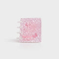 Pink Crinkle Textured Spiral Notebook With Clear Rings
