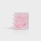 Pink Crinkle Textured Spiral Notebook With Clear Rings