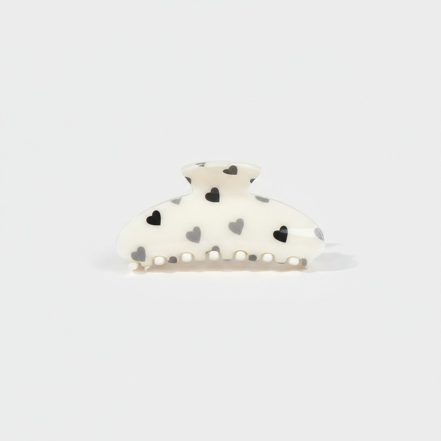 Heart Beaded Cream Pearl Hair Claw Clip