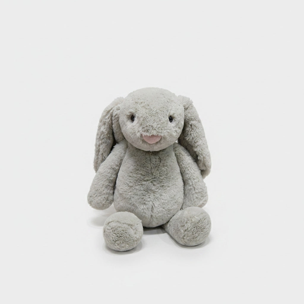 Soft Grey Plush Bunny Stuffed Animal Toy
