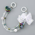 Iridescent Heart & Star Beaded Pearl Keychain
