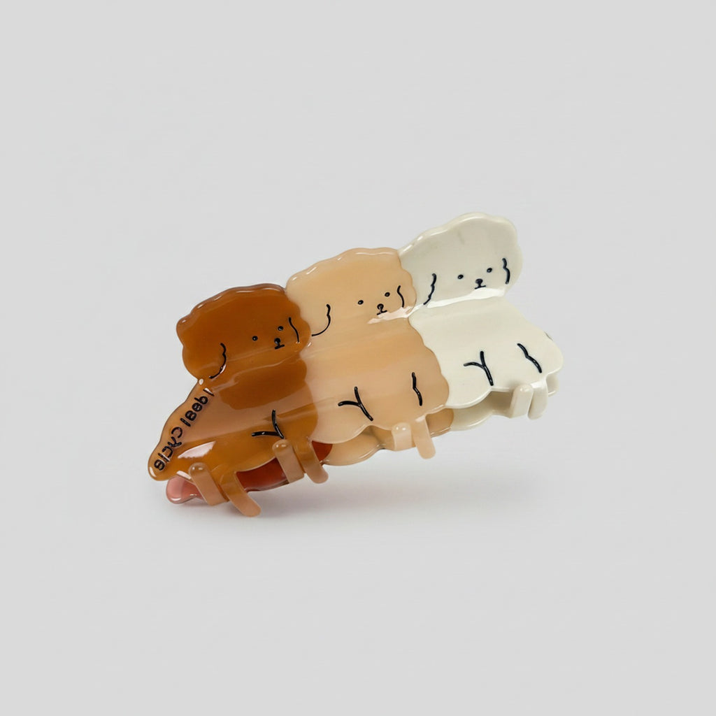 Cute Puppy Dog Hair Claw Clips Set