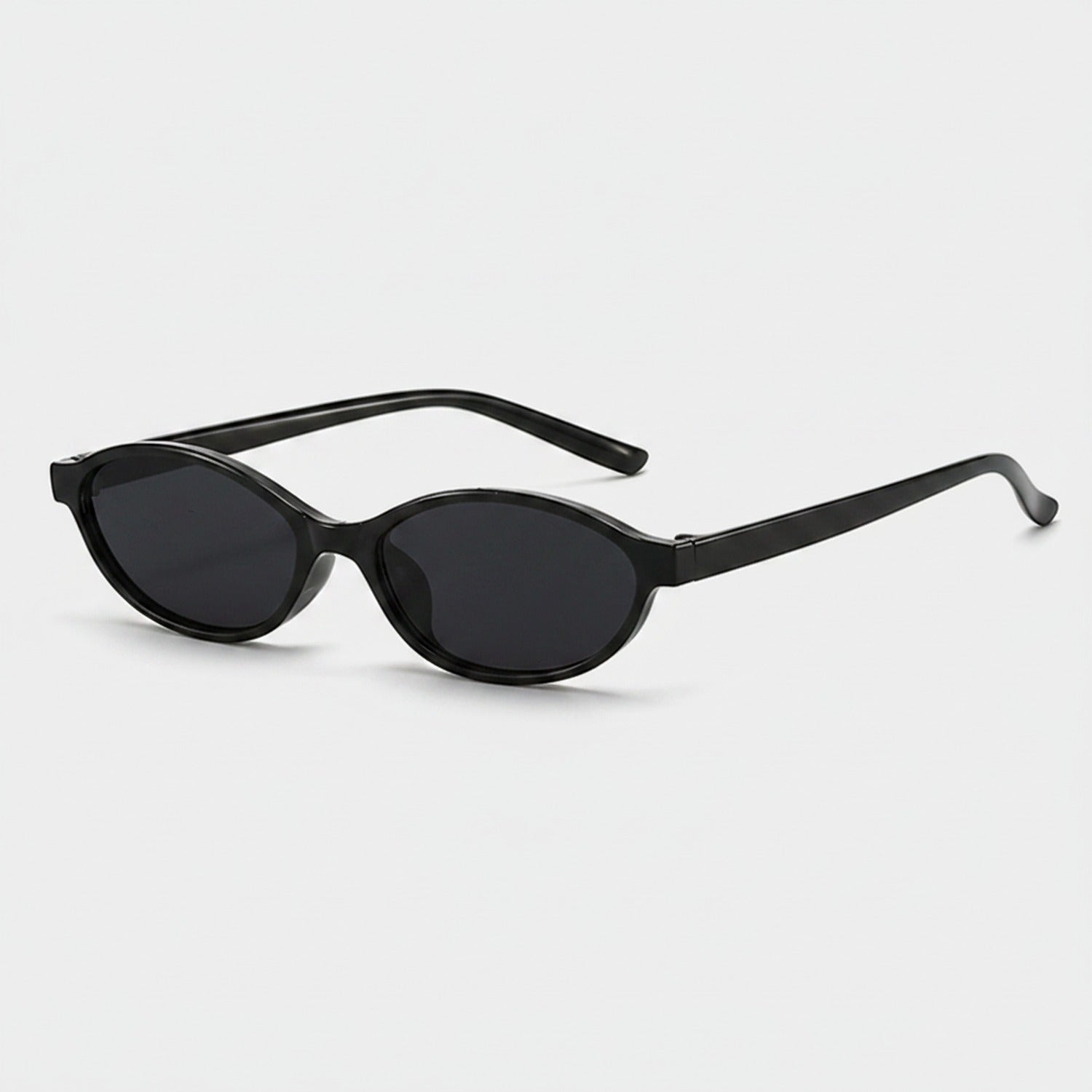 Black Oval Retro Sunglasses