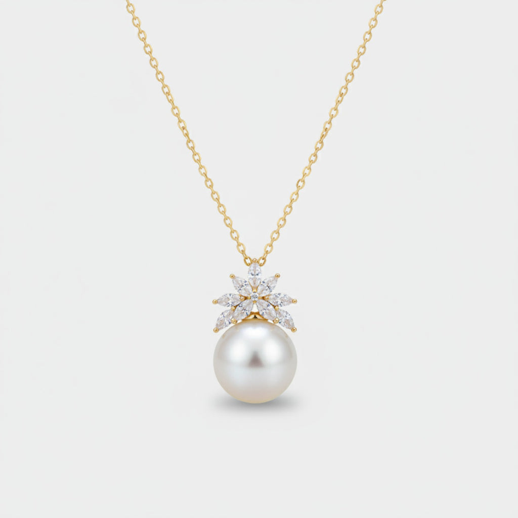 Pearl Star Pendant Gold Chain Necklace