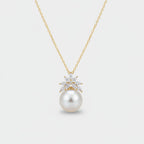 Pearl Star Pendant Gold Chain Necklace