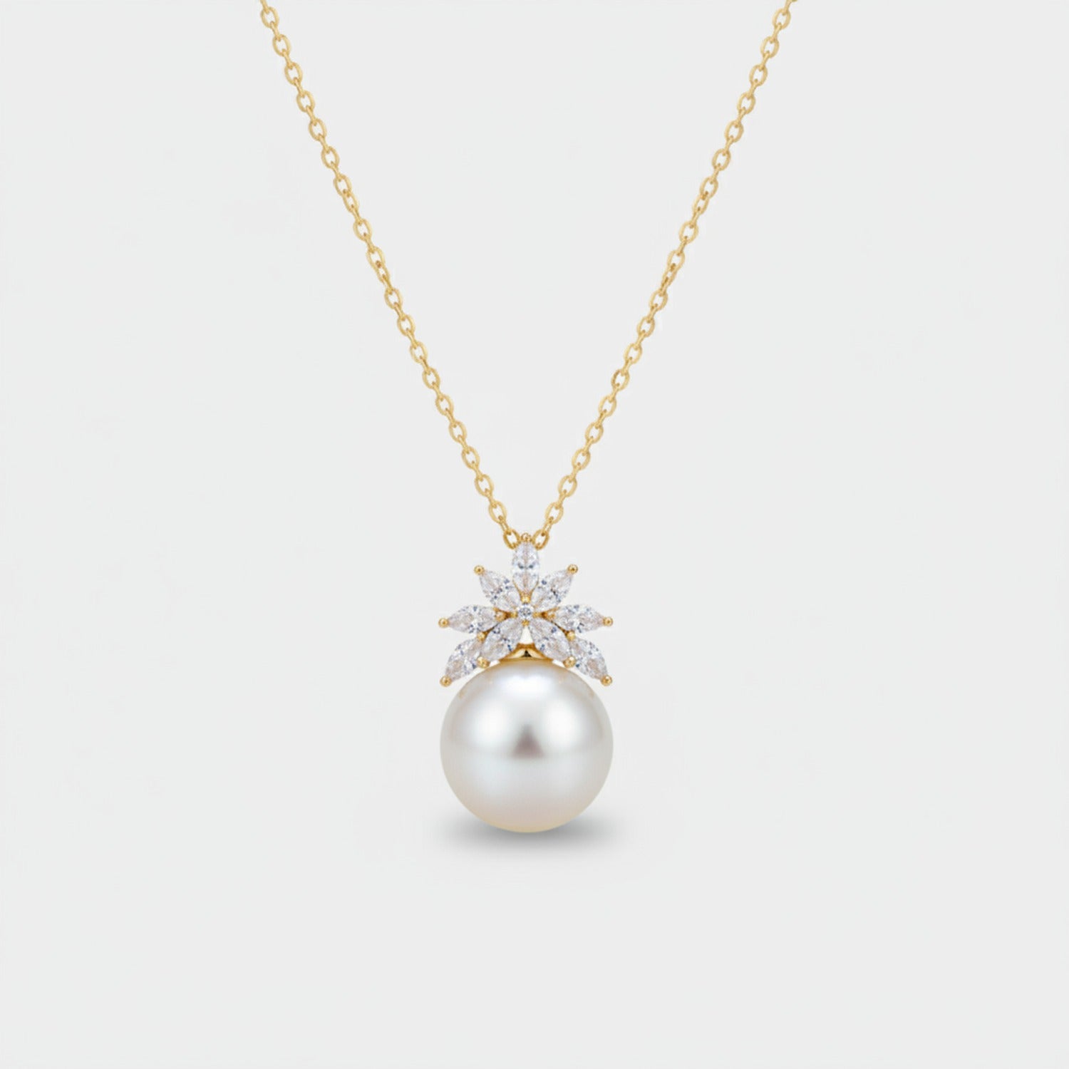 Pearl Star Pendant Gold Chain Necklace