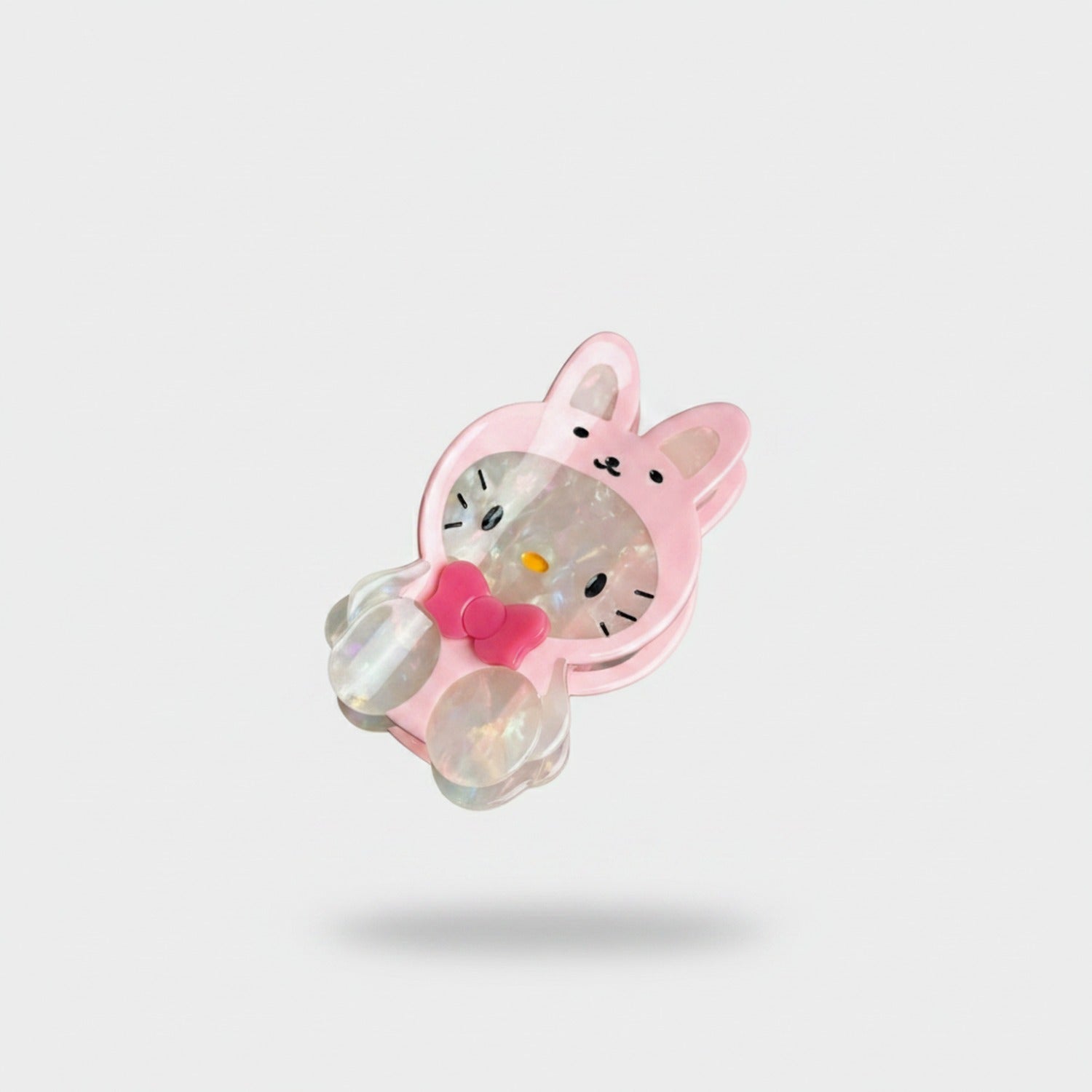 Pink Bunny Acrylic Hair Claw With Bow