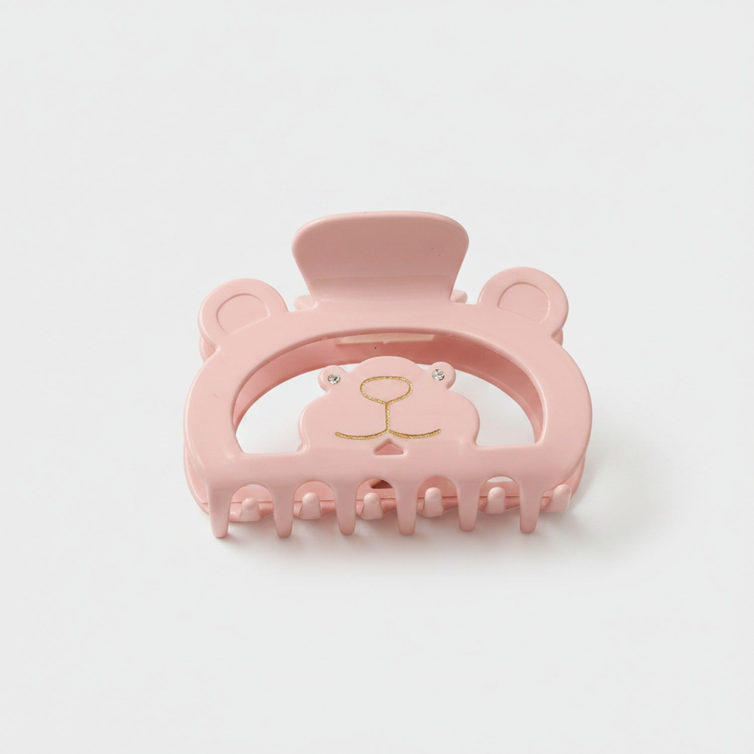 Pink Bear Claw Rhinestone Hair Clip