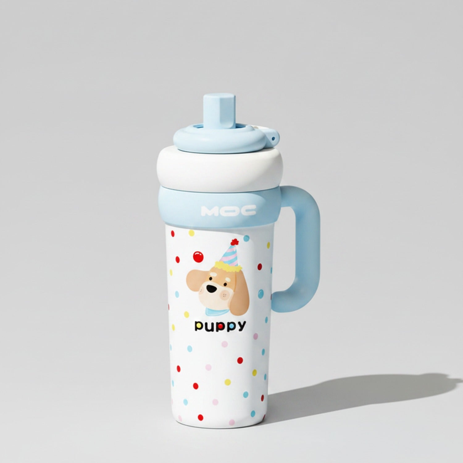Puppy Party Stainless Steel Tumbler With Straw