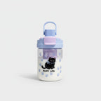 Black Cat Paw Print Water Bottle With Handle