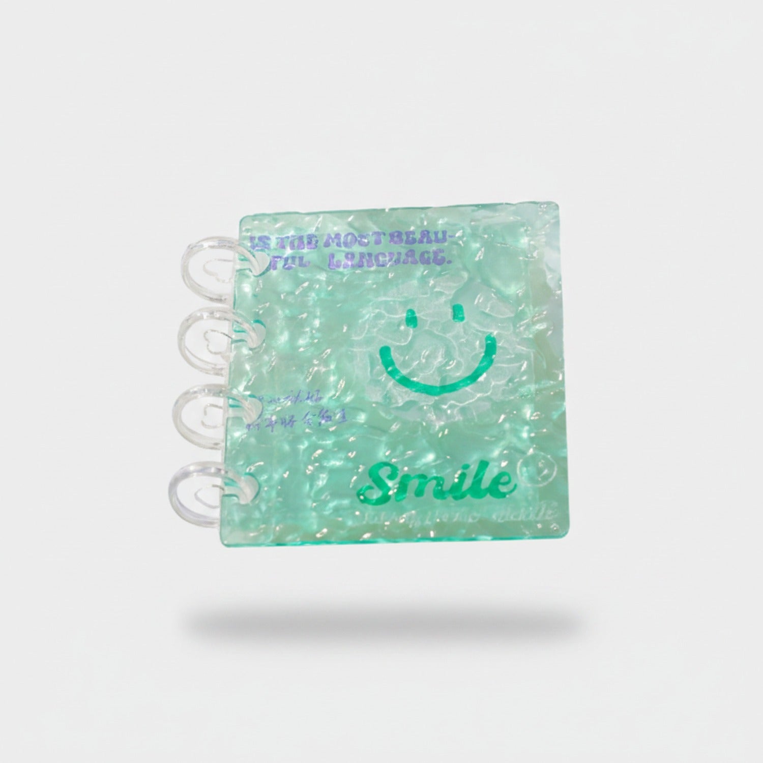 Mint Green Glitter Spiral Notebook Smile